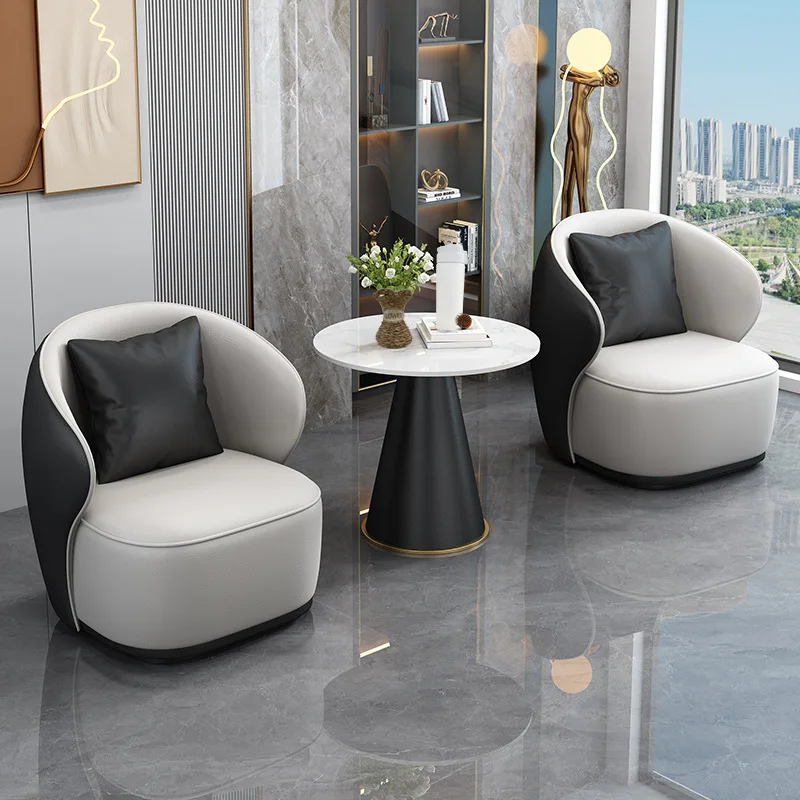 

Modern Style Living Room Set Reception Sofa Coffee Table Chairs for Apartment Hotel Bedroom Balcony Negotiation Rest Area