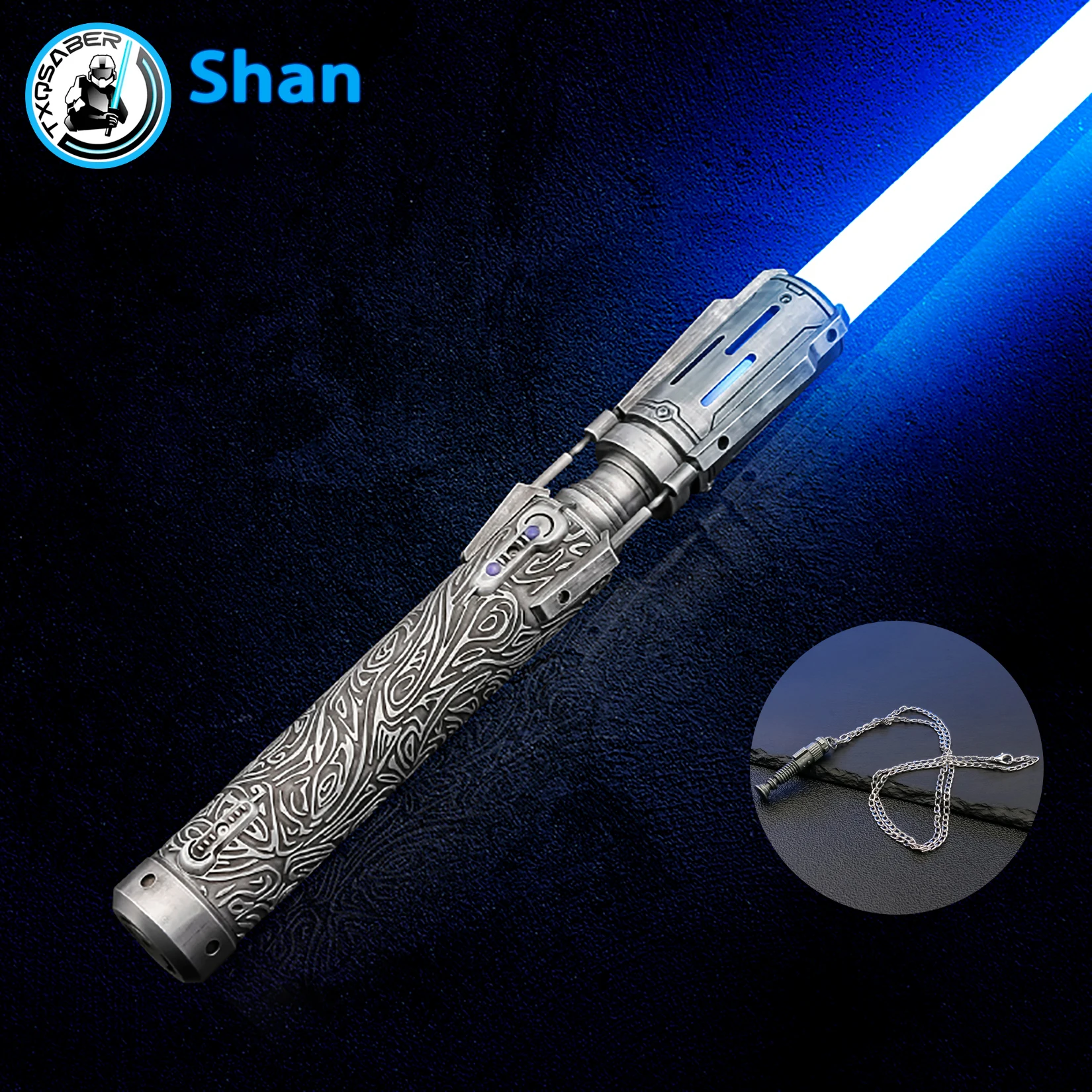 

TXQSTUDIO Shang Lightsaber Smooth Swing Metal Handle With LED Strip Blade SD Card Skywalker Cosplay Toys