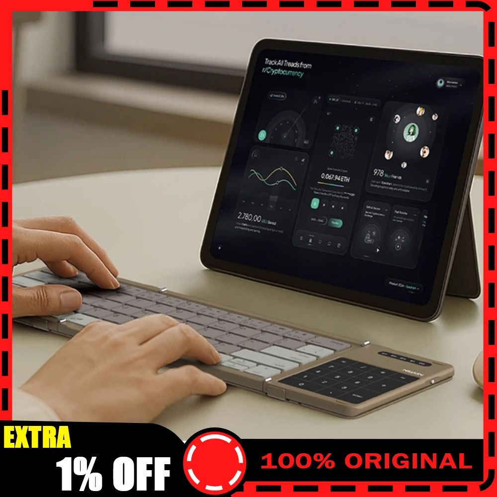 

NILLKIN Folding Keyboard Bluetooth Wireless Portable Touchpad Compact Typing Special For Mobile Phones and Laptops Office