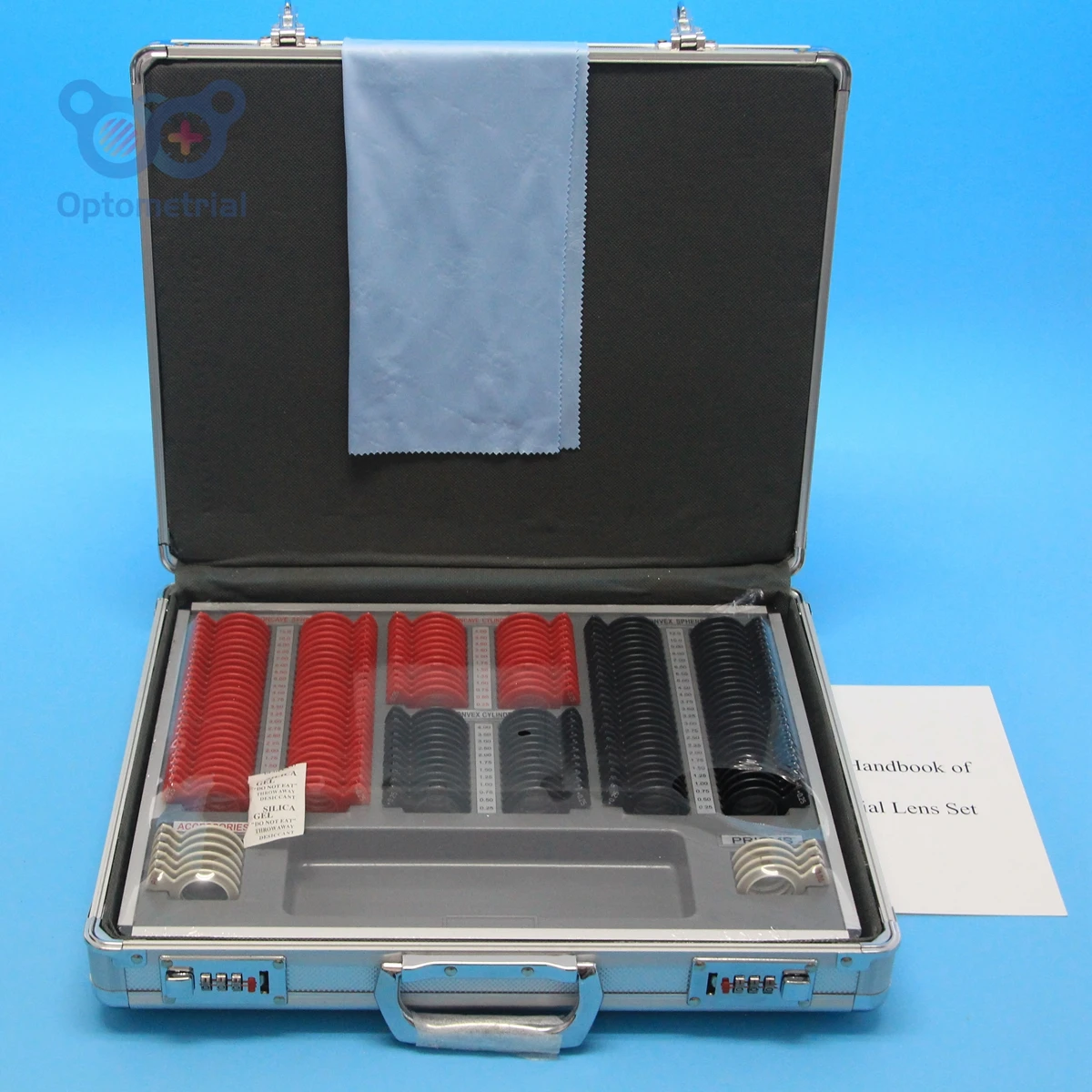 Optical Trial Lens Set, PL158-B2 158Pcs Optometry Refraction Lens Kit, 26mm Small Aperture Plastic Rim, With Aluminum Case