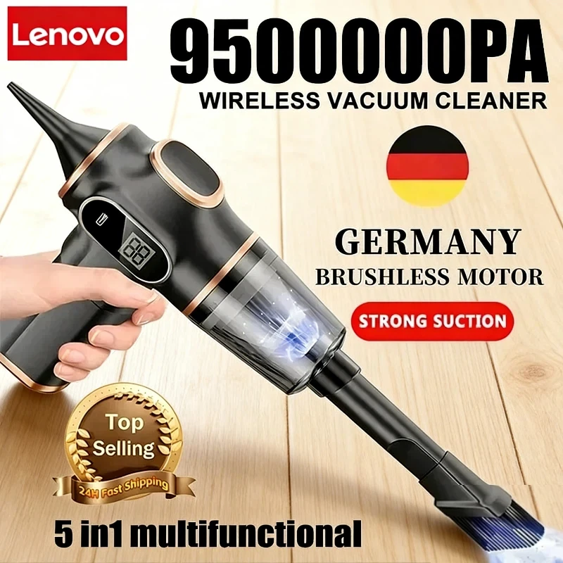 

Беспроводной пылесос Lenovo 9500000Pa двойного назначения для дома, мощный бытовой прибор с дисплеем, для чистки ковров, диванов и автомобилей
