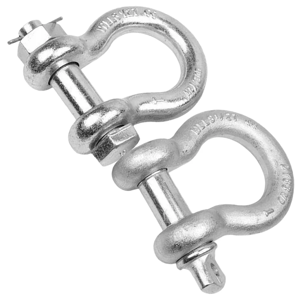 2 Pcs American U-shaped Buckle Anchor Shackle 1/4 Inch Shackles for Towing Truck Accessories 5/16 Ring