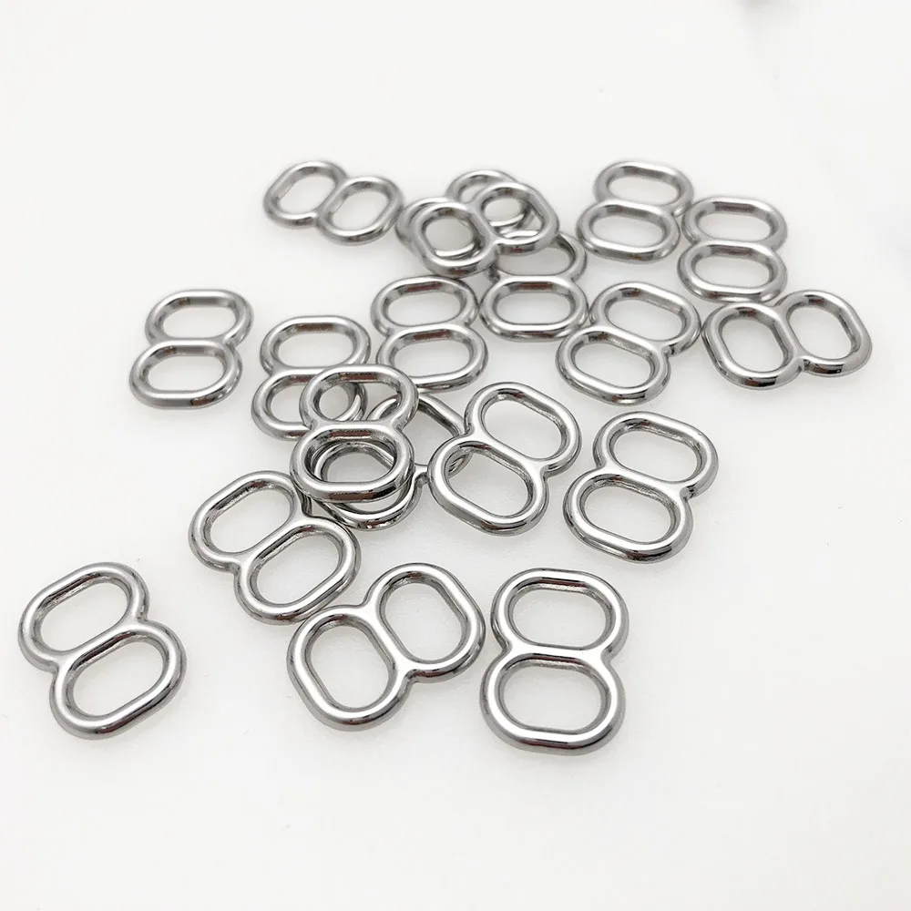 High Quality Nickle free 100pcs/Lot bra plated sliders adjustment buckle tri glide fig 8 DIY Garment Accessories