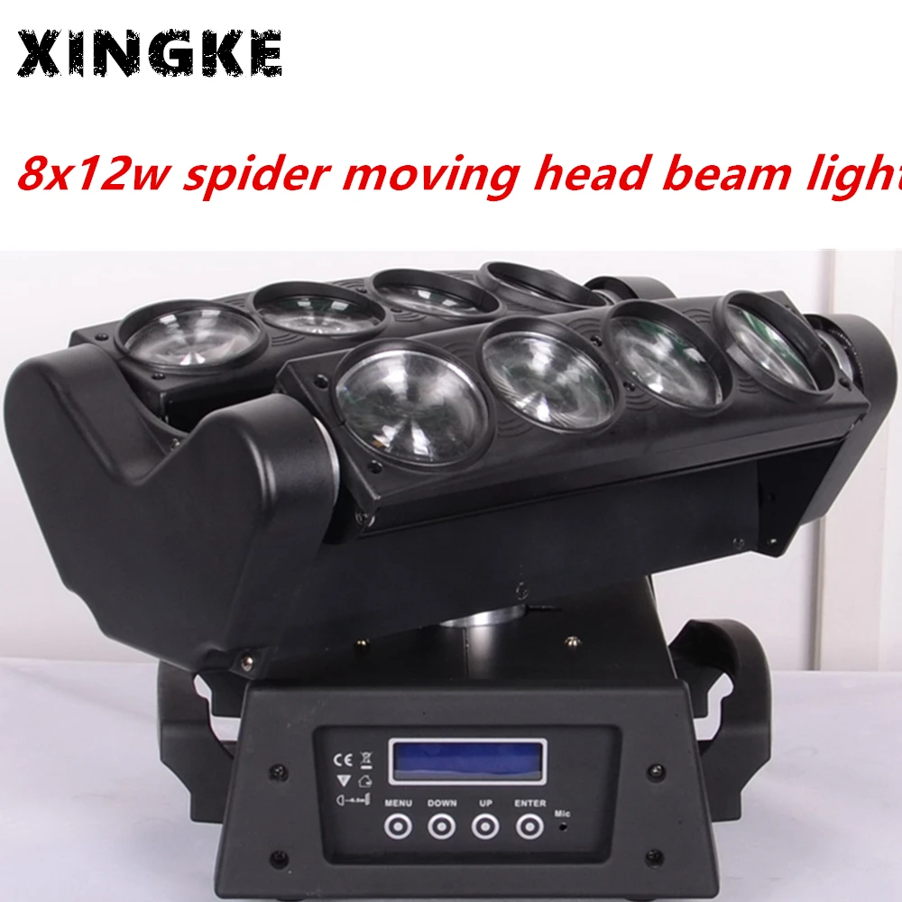 4Pcs/Lot Full color dj disco party decoration 8x12w RGBW 4in1 led spider beam moving head light