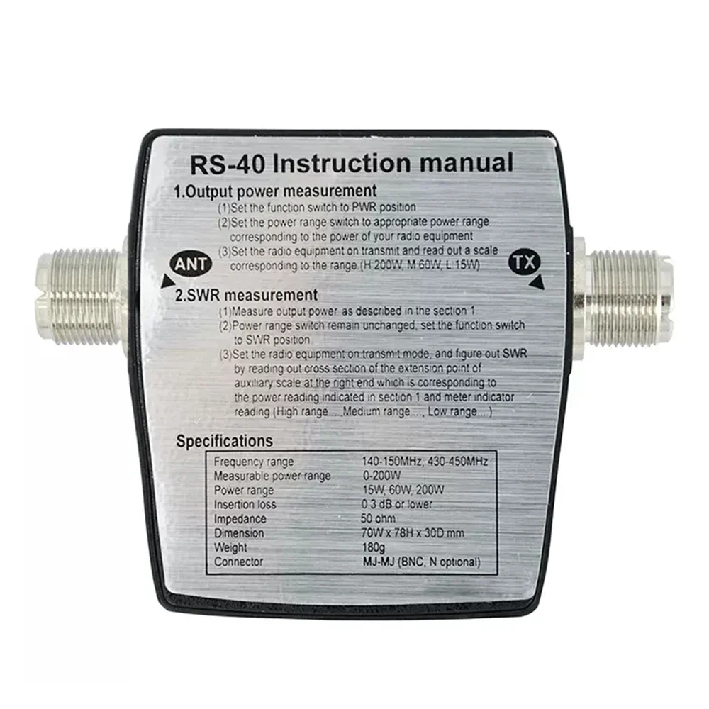 RS-40 SWR/Wattmeter NISSEI 125–525 MHz UHF/VHF M-Typ-Anschluss für TYT Kenwood Baofeng LED-Bildschirm Radio Power Counter