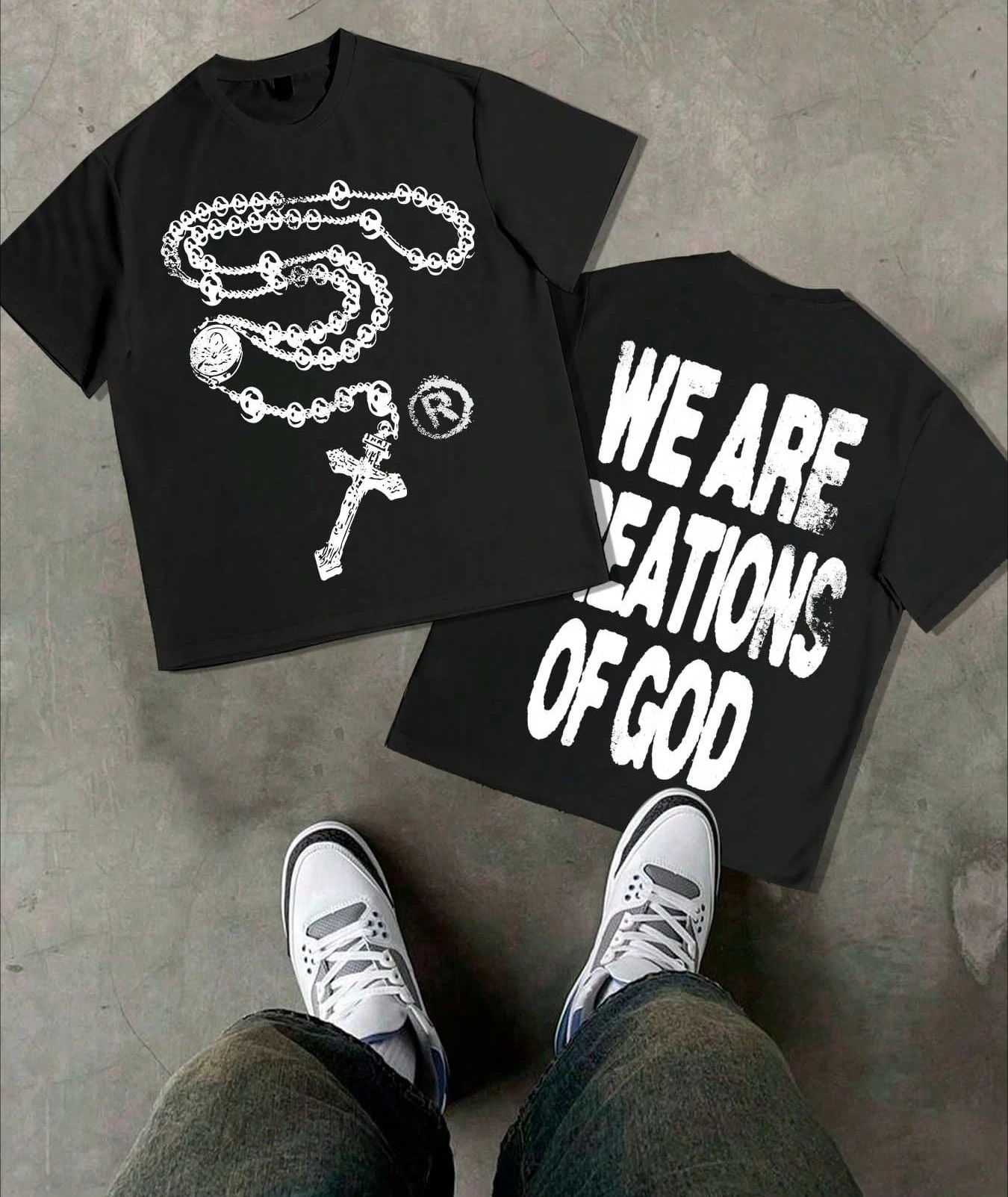 Y2K Style Directional Printing (180g Pure Cotton T-Shirt) Cotton T-Shirt - Soft 100% Pure Cotton Fabric  Summer Street Style