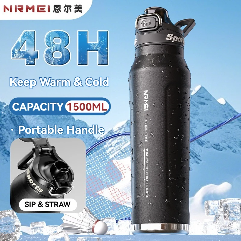 

1.5L Thermos Water Bottle Stainless Steel Vacuum Flas Tumbler Coffee Cup Insulated Hot Tea And Cold Water Bottle Thermal Drink