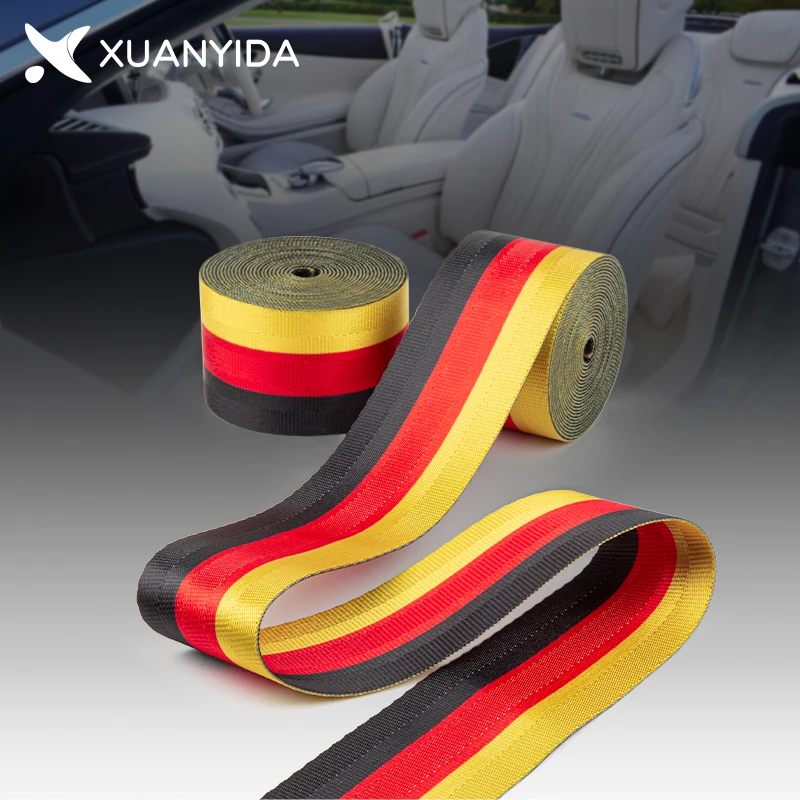 3.6 M/Roll Seat Belt Webbing Car Safety Belts Standard Certified Strengthen High Quality Seatbelt Ribbon For All Cars Accessorie