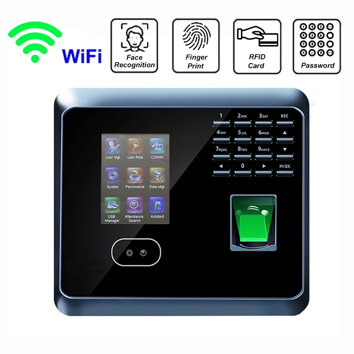 ZKTime 5.0 WiFi Biometric Face Attendance System Fingerprint Employee Time Attendace Management Electronic Device