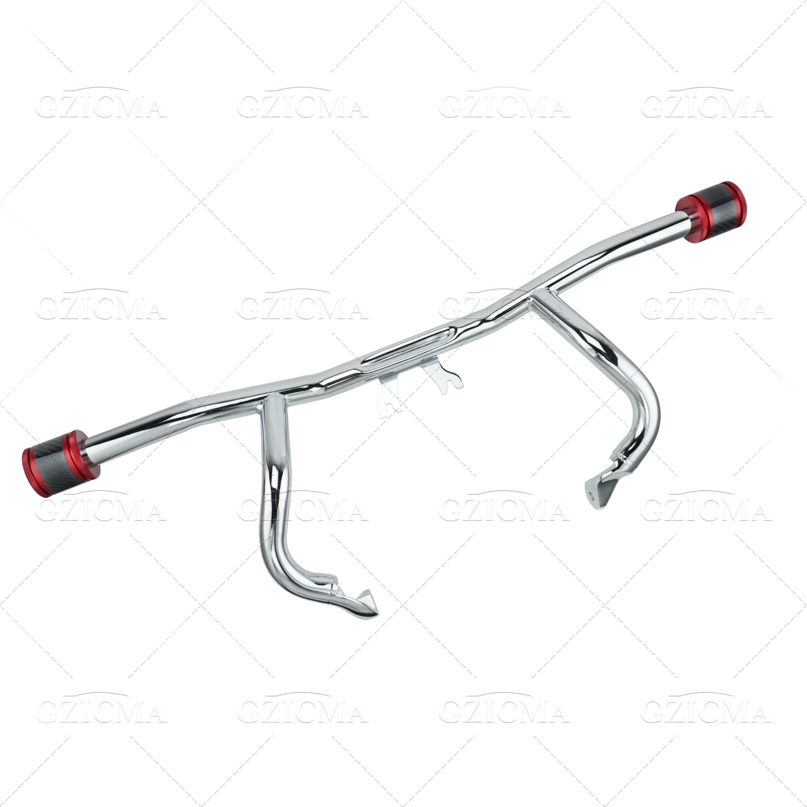 GZICMA Chrome Engine Guard Crash Bar with CNC End Sliders for Harley 2014-2025 Touring Street Glide Road Glide Road King Ultra