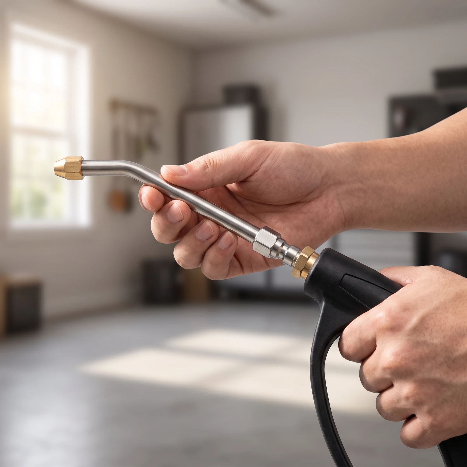 Angled Pressure Washer Lance Metal Pressure Washer Wand with Quick Connect Spray Wand with Brass Nozzle Replaceable Easy to Use