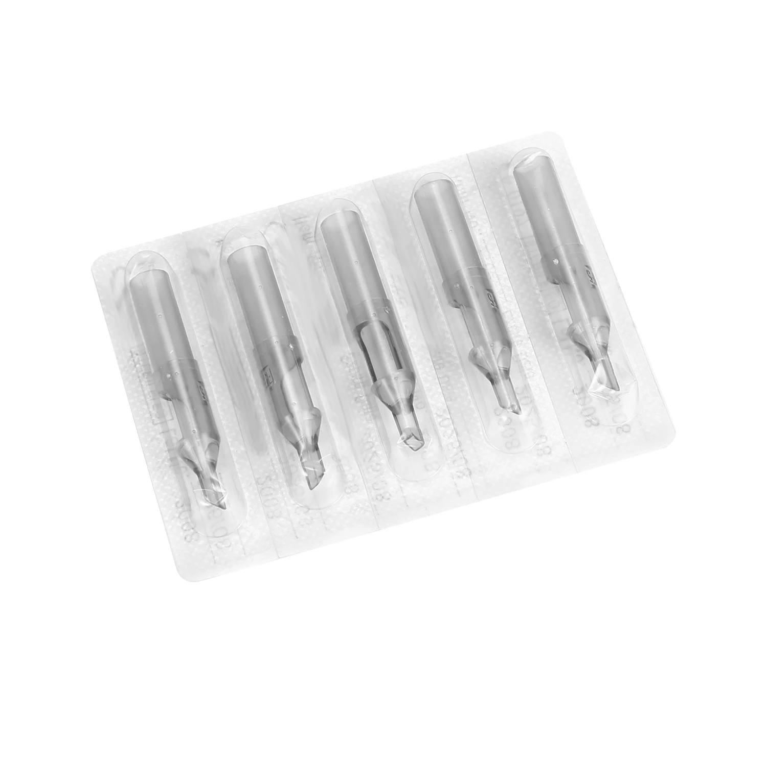 A39m 20 pçs conjunto de agulhas de tatuagem de aço inoxidável com 20 pçs dicas de tatuagem descartáveis conjunto de tubos bocal estéril semi-permanente cinza