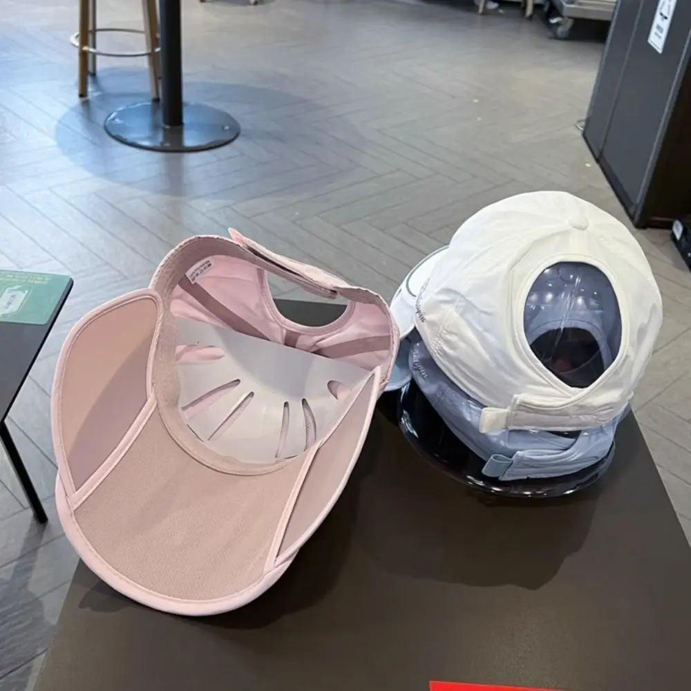 تنفس واسعة حافة واقية من الشمس قبعة بيسبول الأشعة فوق البنفسجية حماية سريعة الجافة قابل للسحب قبعة الشمس ذيل حصان قبعة قناع واقية من الشمس قبعة الصيف