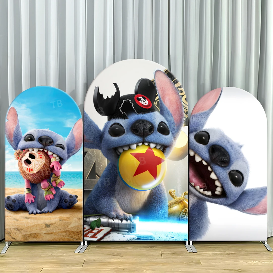 

TB Live-action Stitch Movie Arch Backdrop Cover Lilo & Stitch Kids Birthday Party Decor Photo Background Wall Baby Shower Props