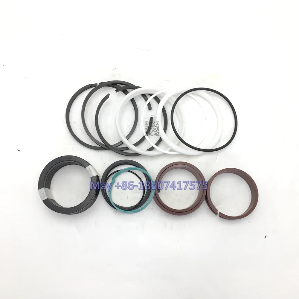 PM Junjin Seal Kit for Hydraulic Cylinder Rod and Piston 130/80-2100ST Rod Guide Ring, Lip Seal Ring, Plain Compression Ring