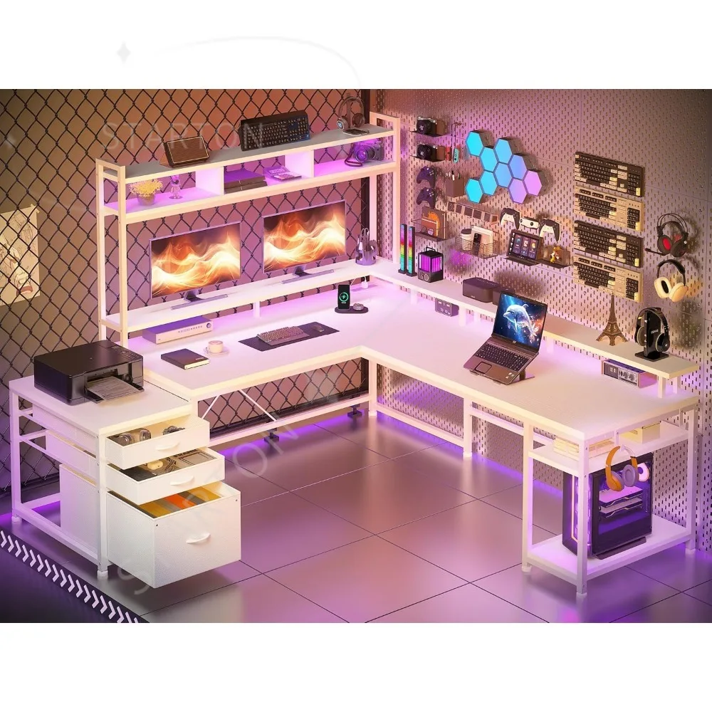 Desk with Hutch and Drawers, 64