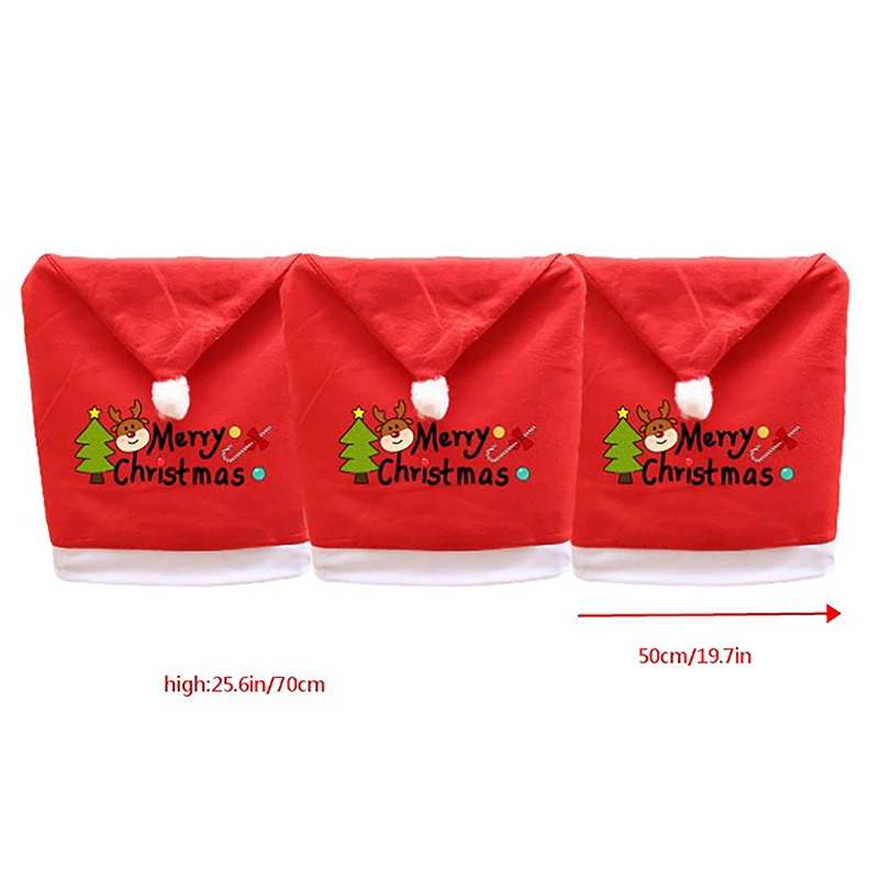 Christmas Chair Cover Red Santa Claus Hat Dining Chair Cover For New Year Merry Christmas Party Home Kitchen Table Decor