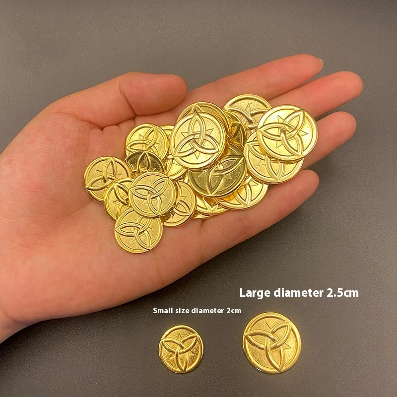 Genshin Impact Surrounding Mora Gold Coin Metal Surrounding Original Stone Model Mora Coin God Zhong Li Wallet Cos Clothes Props