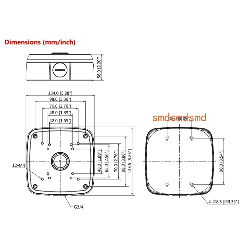 PFA121 Water-proof Junction Box Outdoor Camera Mounts Bracket OEM White Black CCTV Accessories For SD3E405DB-GNY-A-PV1 ...