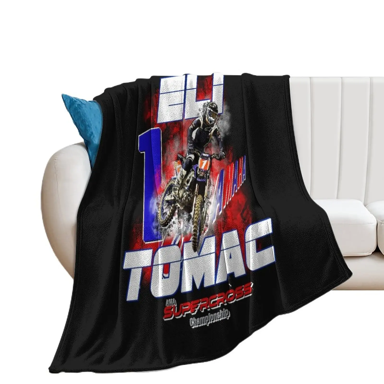 

Eli Tomac #1Motocross Supercross- SUPERCROSS CHAMPION SUPERSTAR SUNDAYS TSHIRT Throw Blanket Thin Comforter Blankets