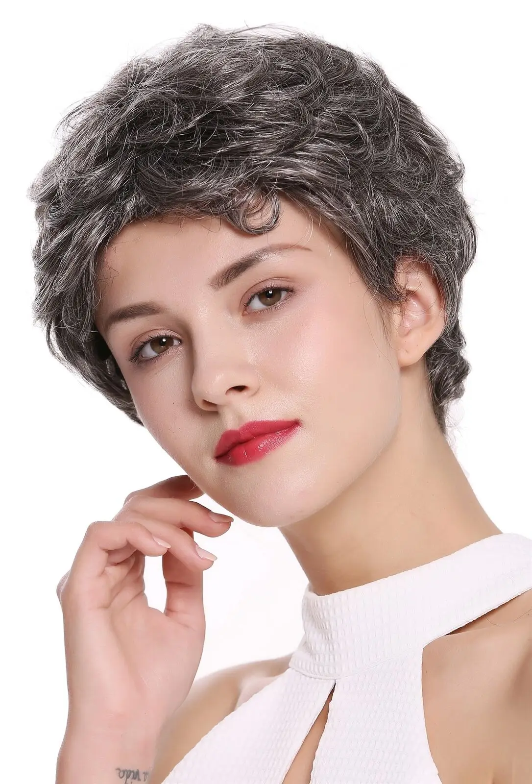 

Wig Women's Wig Short Slightly Wavy Dark Grey Mix Older DW2339-44