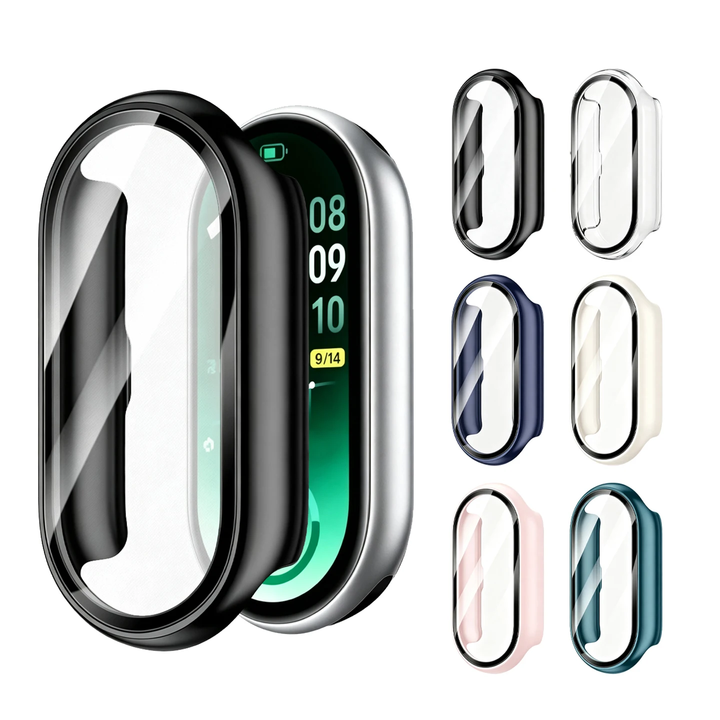 Glass+Case for Xiaomi MiBand 11 10 Tempered Glass Screen Protector & Hard PC Protective Bumper Covor for MiBand 9 8  Accessories