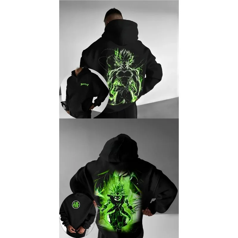 50th Dragon Ball Animation Broli Sudadera con capucha de algodón Otoño e Invierno para hombres y mujeres Nuevo Y2K Suelto Casual West Coast Suéter Top