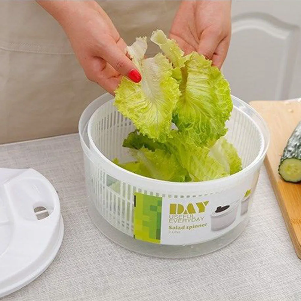 

Salad Spinner Lettuce Dryer Manual Vegetable Drainer Crisper Strainer for Washing Quick Drying Multifunctional Kitchen Tools