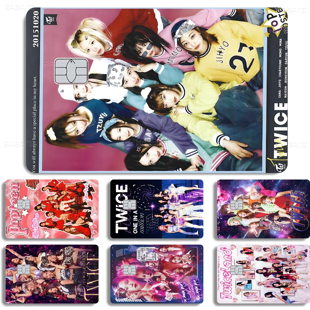 Kpop T-Twice Anime Spend Or Save Funny Shell On Off Ultra Thin No Fade Sticker Skin Cover Film For Debit Credit Card