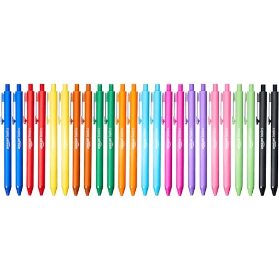 

Multi Colored Ballpoint Pens for Smooth Writing,,Retractable, 24-Pack