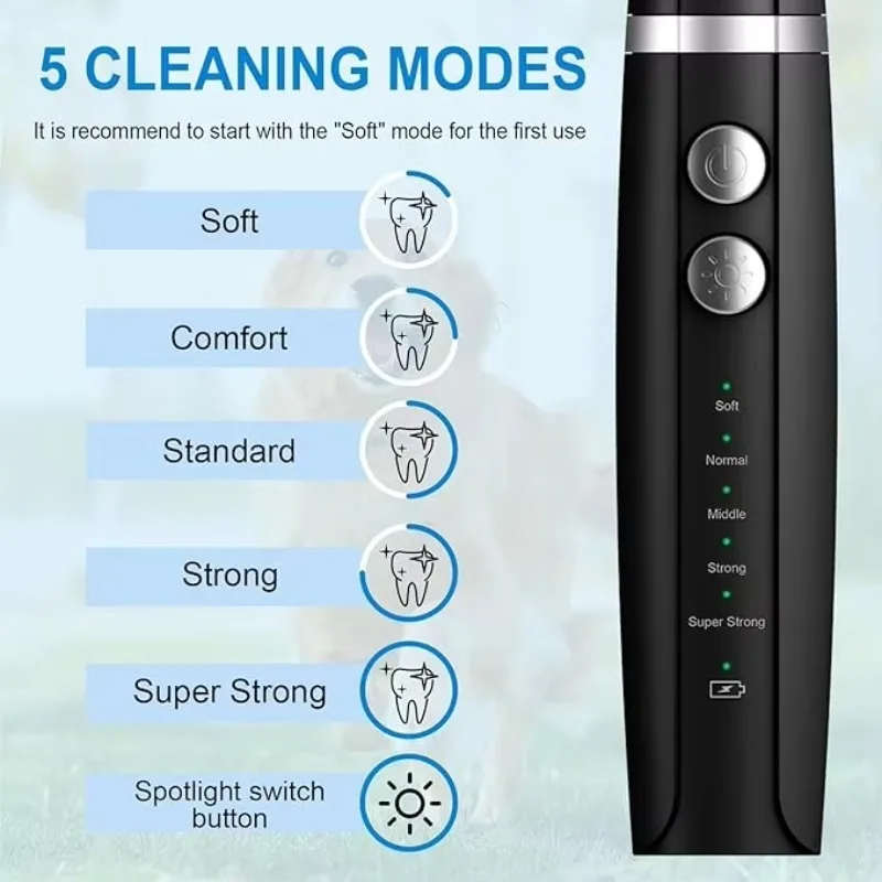Home-use Teeth Cleaning for Dogs & Cats Ultrasonic Pet Toothbrush with Tartar Remover Teeth Clean for Dog   Clean for Dog