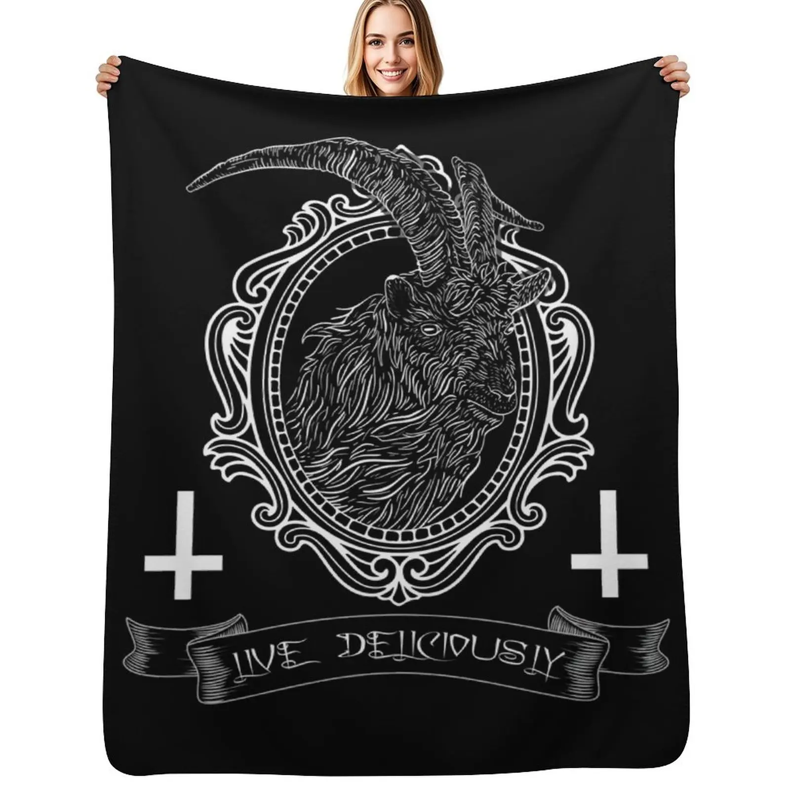 

Black Phillip - live deliciously Throw Blanket Travel For Baby Sofa Picnic Blankets