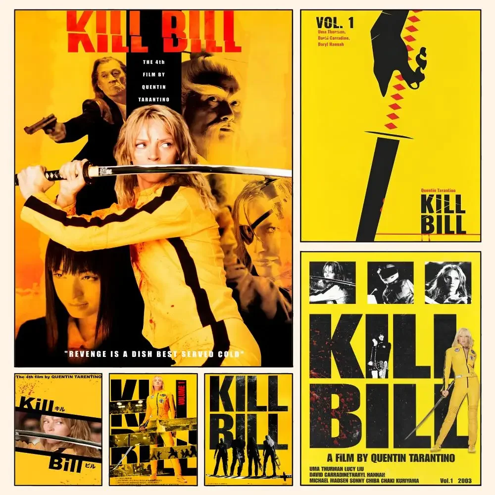 pelicula clasica Kill Bill Poster Waterproof HD Modern Peel And Stick Wall Decor Living Room Dorm Garage