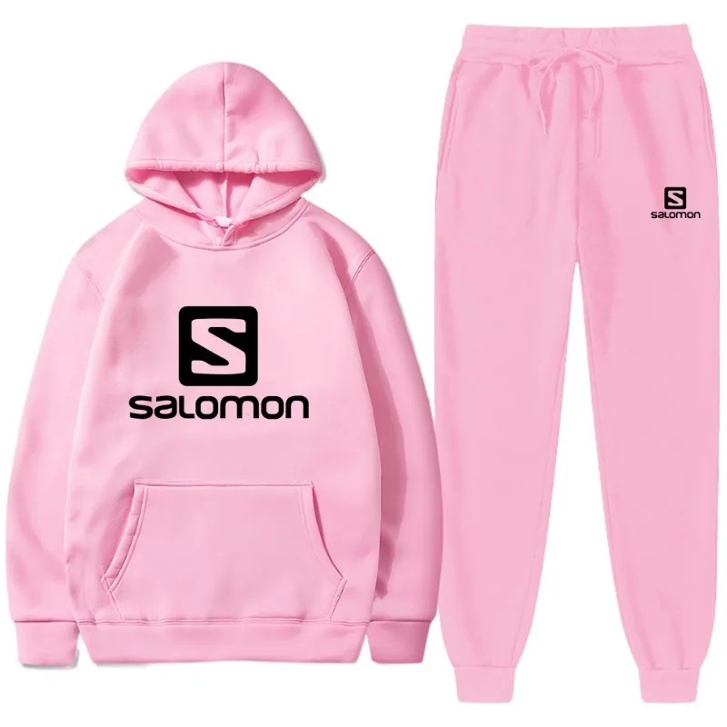 High-quality men's suit, fashionable printed casual sportswear, two-piece set, street couple hoodies, pullover sportswear