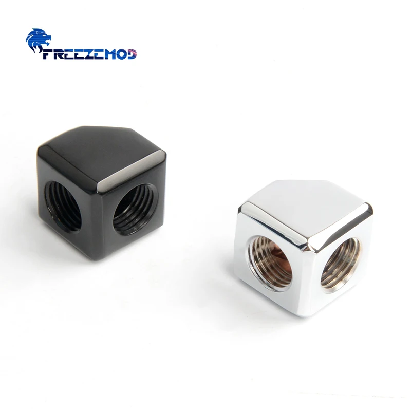 Freezemod PC Water Cooling Fitting 90-Degree Right Angle Double Internal Threaded Adapter BSNWT-D90