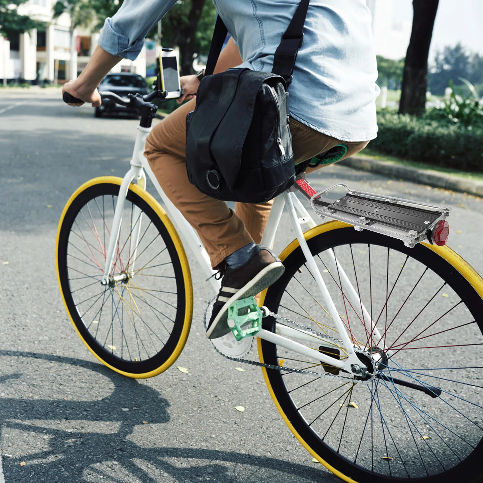 Portaequipajes trasero, marco de aleación de aluminio, estante portátil para bicicletas, cestas, estantes de montaje compatibles con la mayoría de las bicicletas