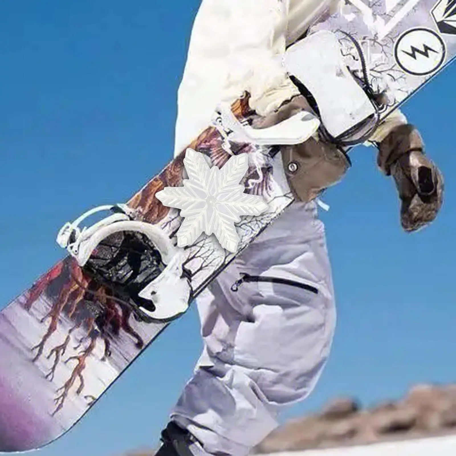 Anti Slip Snowboard Stomp Pad Mat PVC Durable 3D Snowflake Design for Snowboard Traction and Grip on Slopes