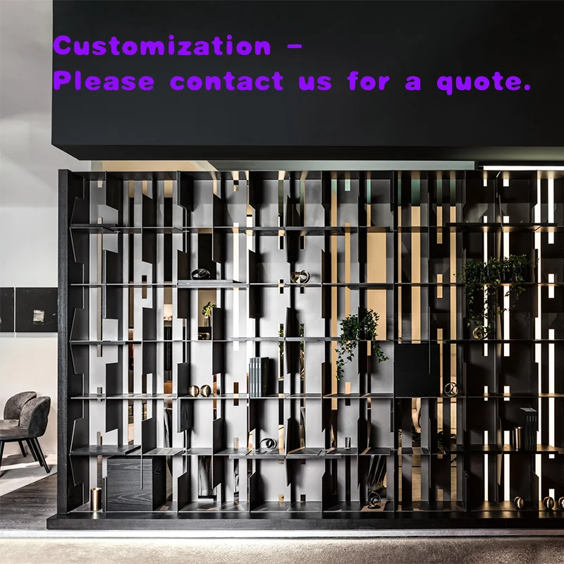 

Элитная настраиваемая итальянская многофункциональная декоративная полка из нержавеющей стали, современный роскошный книжный шкаф