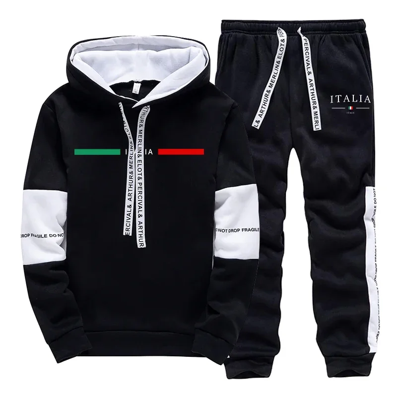

2026 Spring Outdoor Daily Sports Hot Sales Casual Men's Hooded Tracksuit Single Sweatshirts And Sweatpants Comfort Print Quality