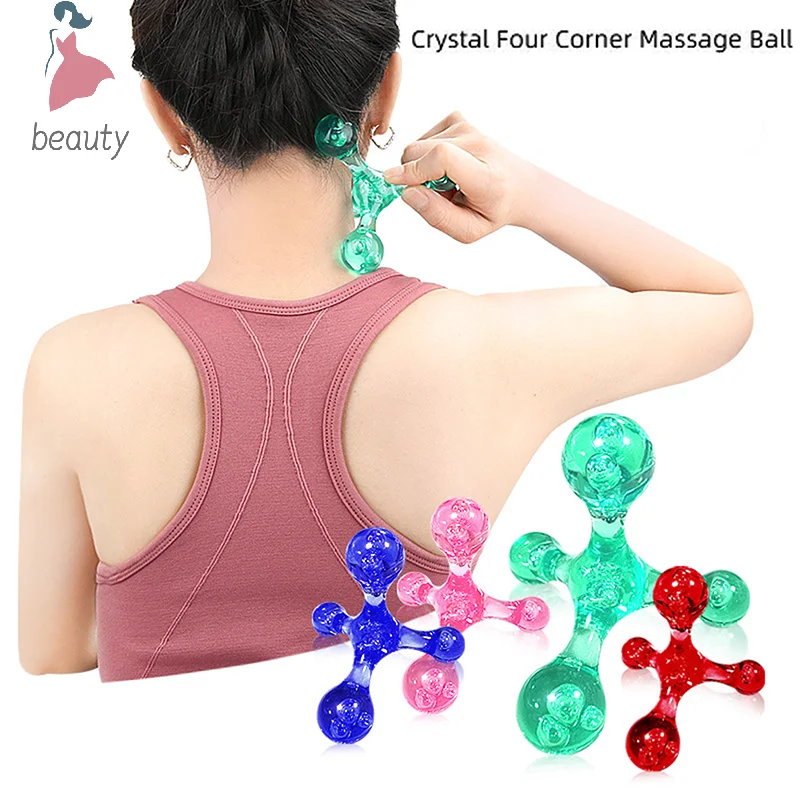 Manual Crystal Small Shoulder Neck Back Plantar Point Massage Handheld Roller Massage Cylindrical Ball