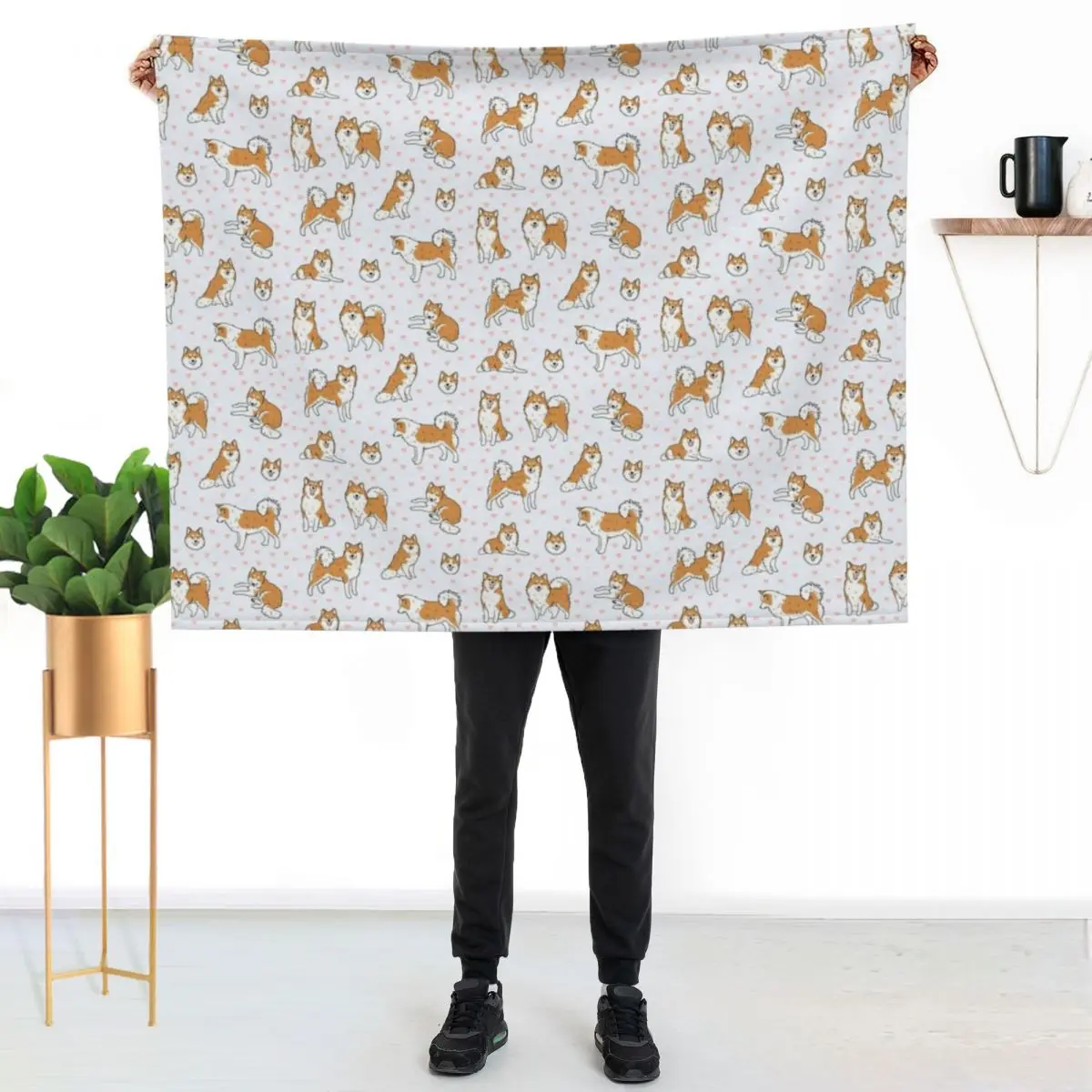 Icelandic sheepdog cute illustration pack Throw Blanket Loose Hairys warm winter Furrys Thins Blankets