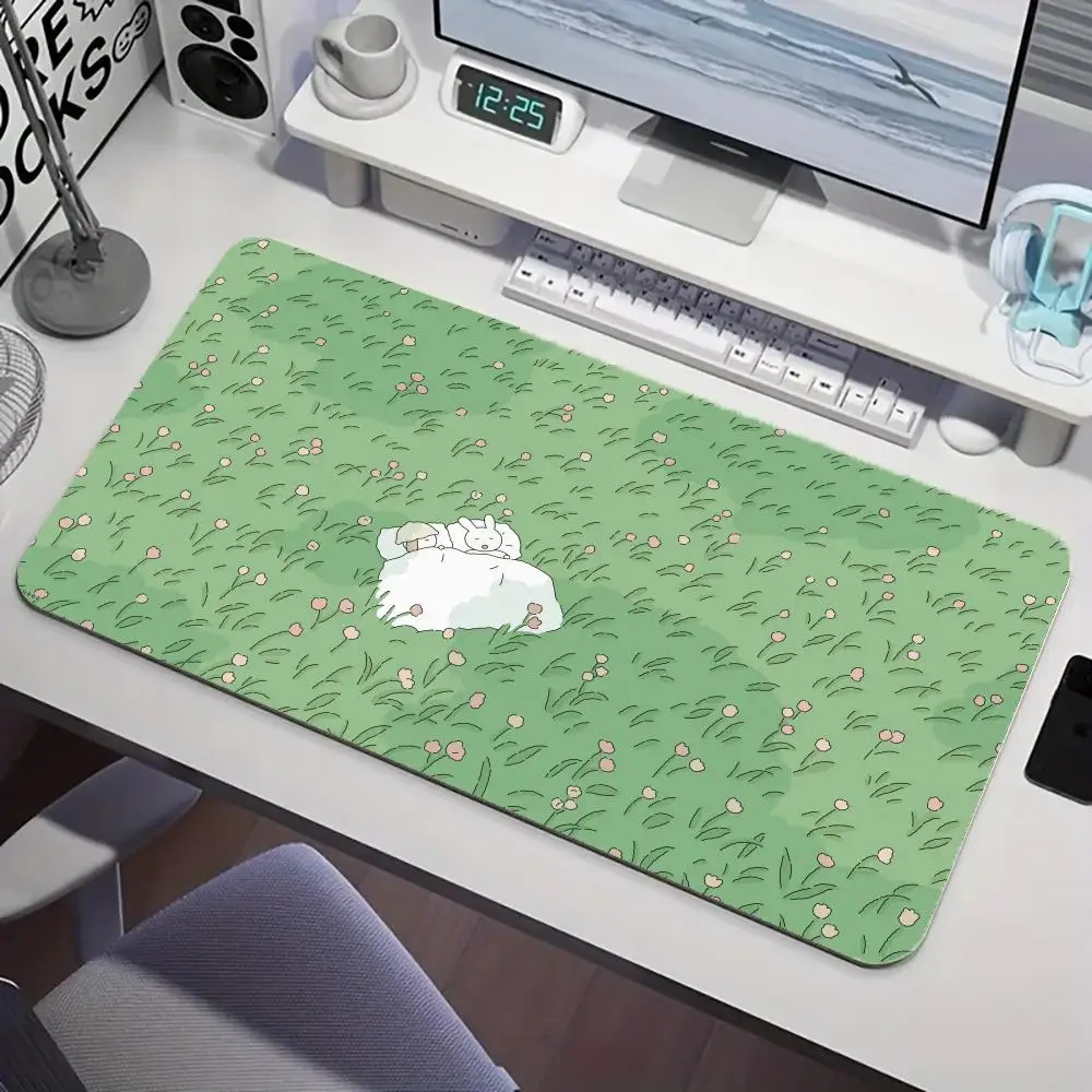 Alfombrilla de ratón con bonito conejito kawaii, teclado XXL, alfombrilla de ratón grande para juegos, accesorios para juegos, ordenador de oficina, PC, Gamer, portátil, alfombrilla de escritorio larga
