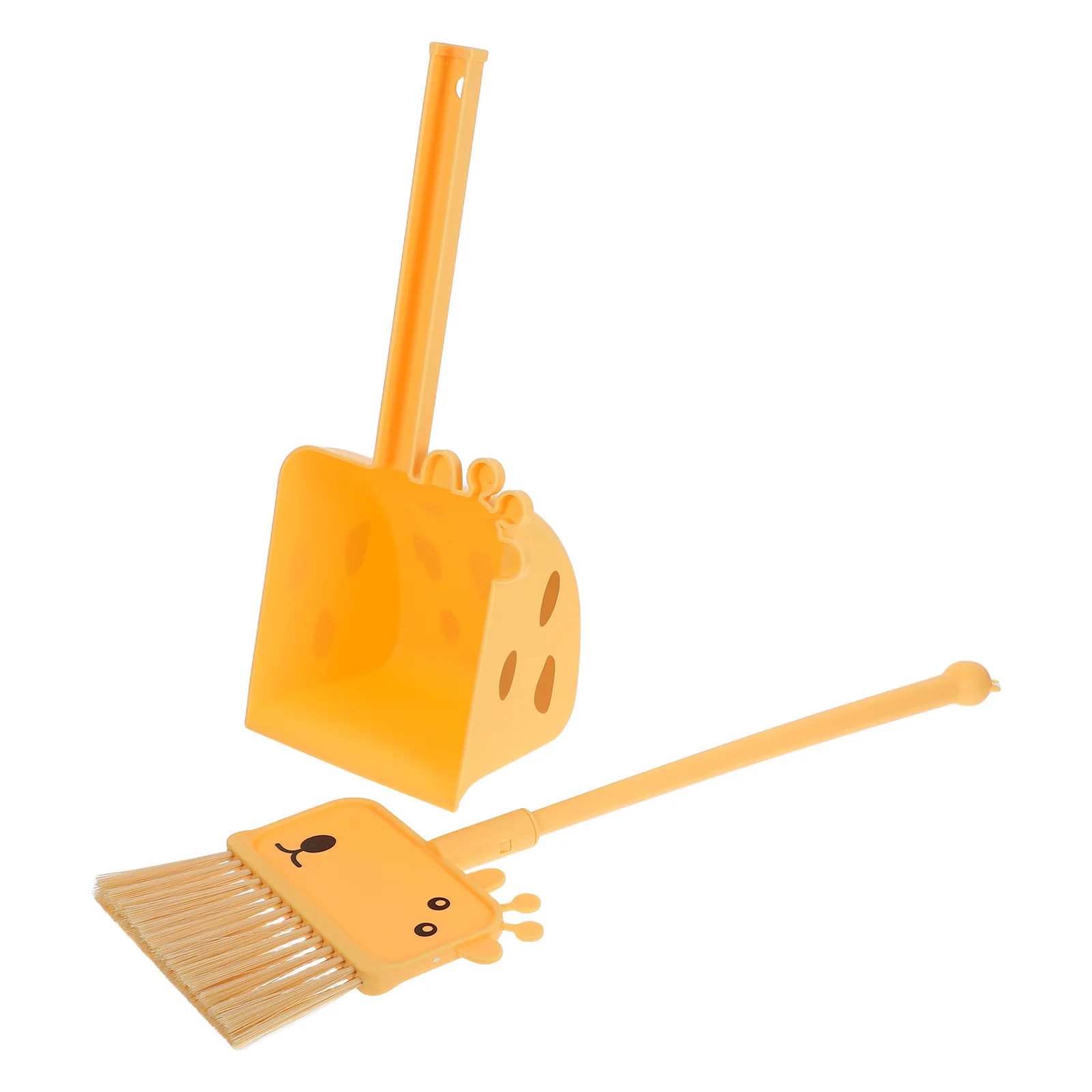 1Set Mini Besen mit Kehrschaufel für Kinder Entzückende Giraffe Thema Reinigungsset Kleinkind Fähigkeiten Entwicklung Spielen Housekeeping Werkzeuge