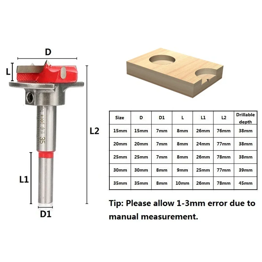 1 Piece Diameter 35mm Adjustable Carbide Drill Bits Hinge Hole Opener Boring Bit Tipped Drilling Tool Woodworking Cutter