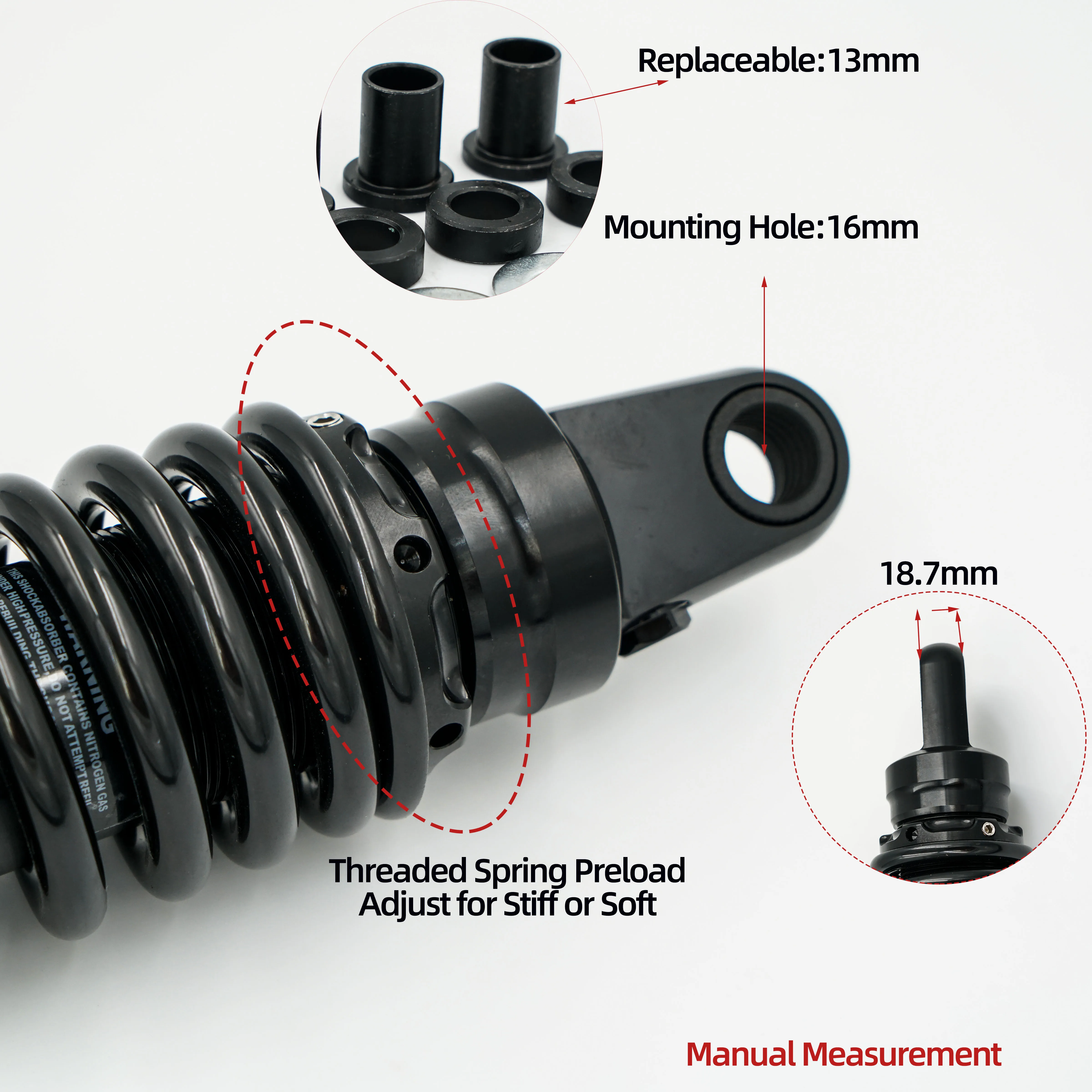 325mm 343mm Damping Rear Shock For Harley Touring Dyna Softail Sportster883 1200 BMW R18 VT500C,Progressive444 Series Suspension
