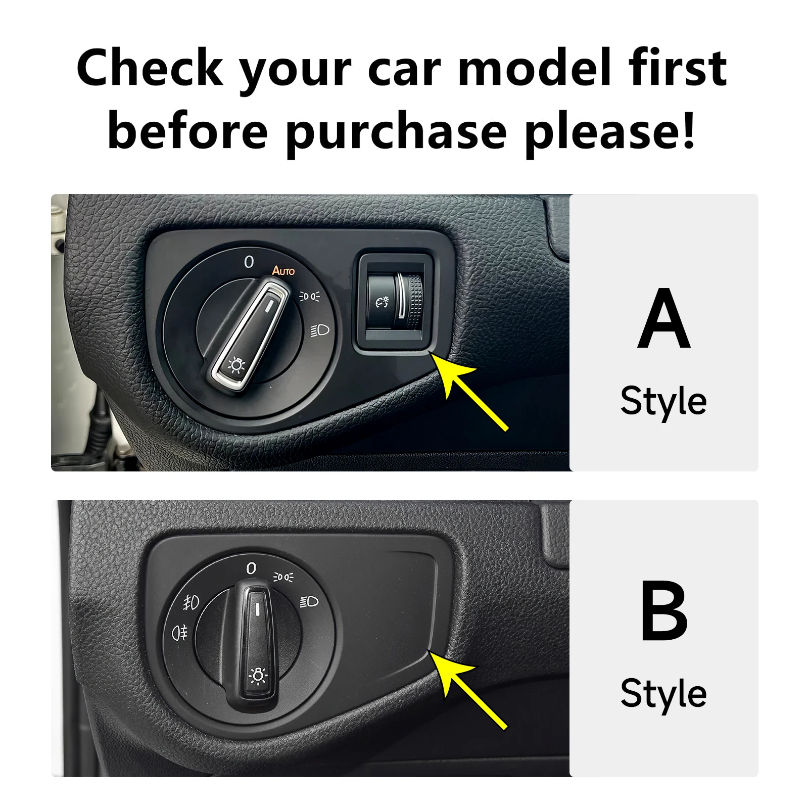For VW Golf VII MK7 GTE GTI R Variant. Car Headlight Switch Panel Protect Carbon Fiber Interior Sticker Trim Accessories
