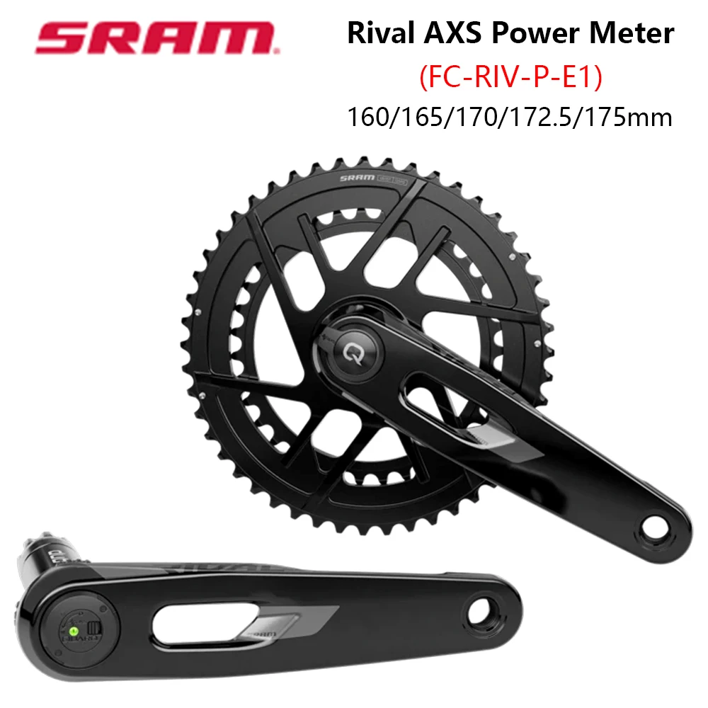 Juego de Bielas para Bicicleta de Carretera SRAM Rival AXS con Medidor de Potencia FC-RIV-P-E1 2x12S, Medidor de Potencia de Eje 160/165/170/172.5/175mm