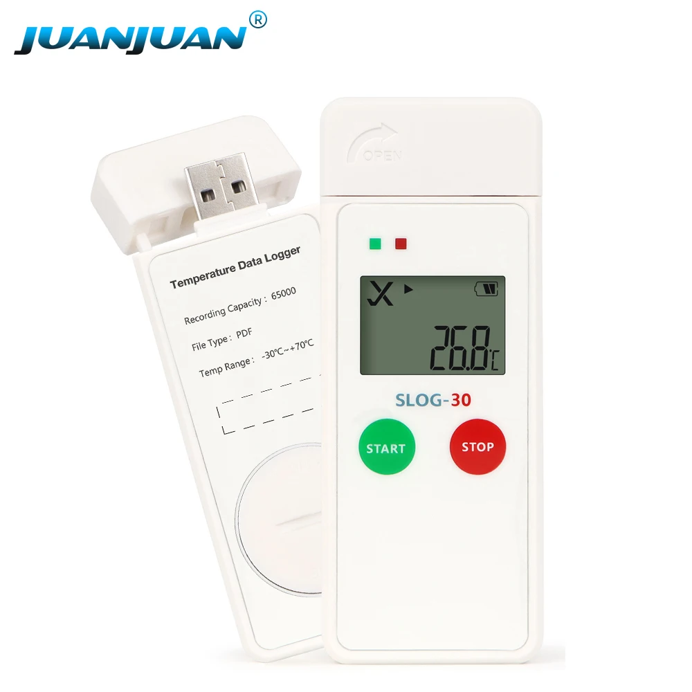 Registrador de dados de temperatura usb reutilizável, 65000 conjuntos de gravador de temperatura, relatório pdf, registrador de dados para alimentos, medicina, vacina, corrente fria