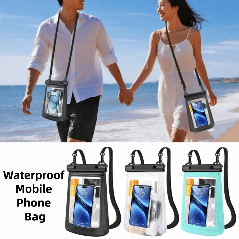 

Touchable Screen Waterproof Mobile Phone Bag Transparent IPX8 Waterproof Swimming Storage Bag Universal Crossbody Leakproof