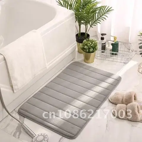 

Bathroom Home Coral Fleece Super Absorbent Floor Mat Anti-Slip Washable Rug Toilet Floor Mat Room Carpet